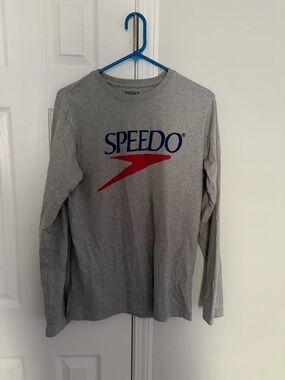 Speedo Gray Long Sleeve Tee Size Medium